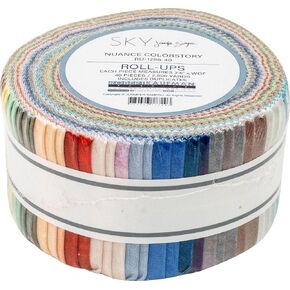 Jennifer Sampou Sky Nuance Roll Up 40 2.5-inch Strips Jelly Roll Robert Kaufman Fabrics RU-1286-40