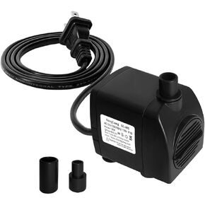 Submersible Pump 200GPH (800 L/H 15W) Ultra Quiet with Dry Burning Protection 5.2ft High Lift for Fountains, Hydroponics, Ponds, Aquariums & More……