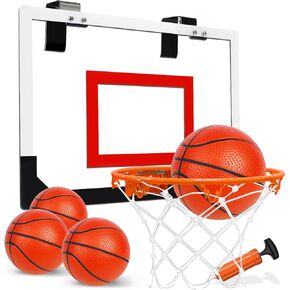 TOY Life Basketball Hoop Indoor for Kids Over The Door Office Basketballhoop for Teens and Adults Mini Hoops Door Room Goal with 4 Balls