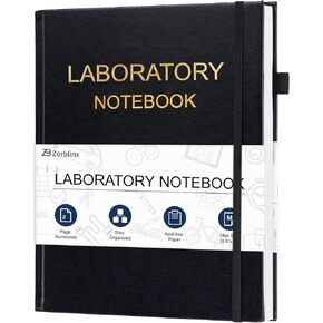 Lab Notebook - Chemistry Laboratory Notebook for Student, Professional Engineering Paper Notebooks for Work 8.5" X 11", Grid Notebook Quad Ruled Science Lab Book for Graphing - Black