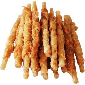 Chicken Wrapped Rawhides for Dogs Treats Puppy Training Snacks Sticks Dog Rawhide Chews All Natural Dog Treats 1lb