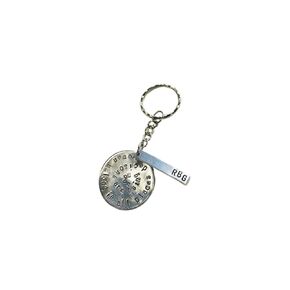 Ruth Bader Ginsburg Quote Keychain, "women belong in all places decisions are being made", handstamped