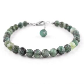 InfinityGemsArt Valentines Day Gifts For Her Emerald Stone Bracelet For Women, Chakra Healing Crystals, May Birthstone Jewelry Rhodium Plated Sterling 925 Silver Chain 8 inch