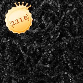 DUOTAN Black Crinkle Cut Paper Shred Filler (2.2 LB), Shredded Paper for Gift Basket Filler, Gift Wrapping, Crinkle Paper Decoration for Birthdays, Weddings, Anniversaries