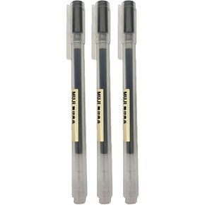 Muji Gel Ink Ball Point Pen, Black, 0.5mm, Pack of 3 (Japan Import)