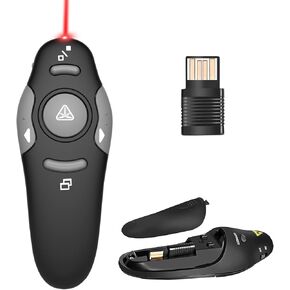 Presentation Clicker Wireless Presenter Remote, PowerPoint Clickers with Laser Pointer, USB Slide Clicker for PowerPoint Presentations for Computer Laptop