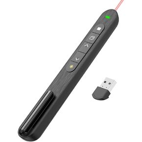 Presentation Clicker Wireless Presenter Laser Pointer for Presentations Remote RF 2.4GHz Classroom Must Haves Powerpoint Clicker for Mac Windows Linux Computer Laptop Google Slide PPT