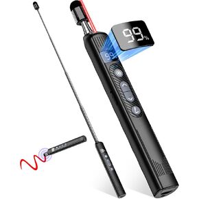 Wireless Presentation Remote Clicker with Touch Screen Stylus Pen and Telescopic Pointer Stick,Rechargeable Professional Presenter with Digital Display,Support Presentations on MAC, PC, and Laptops