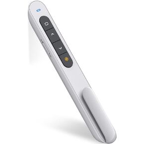 Wireless Presenter Remote, RF 2.4GHz USB Presentation Remote Control PowerPoint Presentation Clicker for Keynote/PPT/Mac/PC … (White)