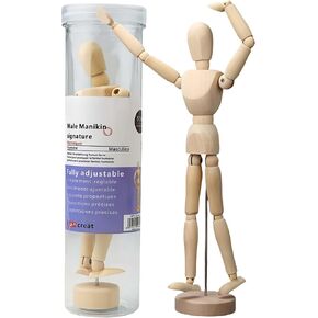 12 inch Artists Wooden Manikin Jointed Mannequin, Handmade Wood Adjustable Figure Human Model for Sketching, Painting, Drawing & Art Supplies, Home Decor, Wooden Dolls Manikin As Christmas Gifts