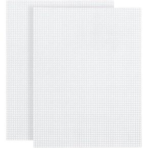2 Pcs 343 x 267mm Plastic Canvas Sheets Crafting Mesh Sheets Plastic Cross Stitch Canvas Thick Plastic Mesh Sheet Embroidery Mesh Fabric Plastic Needlepoint Canvases