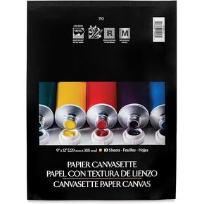 R270121 Canvasette Paper Canvas, 9" x 12"; Canvas-Like Rough Surface Texture; 10-Sheets per Pad; Pre-Primed Matte Finish; Can be Easily Stretched, Mounted, or Used Directly in The Pad