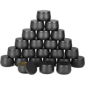 8oz Candle tins with lids,Black Candle Jars,Bulk Candle tins for Making Candles,Candle Making Jars(24PACK, Black)