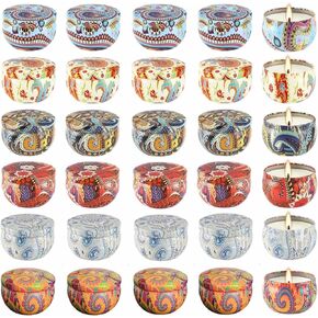Phinicco Candle Tins for Candle Making 24 Pcs 2.5 OZ Empty Candle Tins with Lids Candle Jars for Making Candles Candle Containers for Making Candles Candle Tins Bulk (6 Colors)