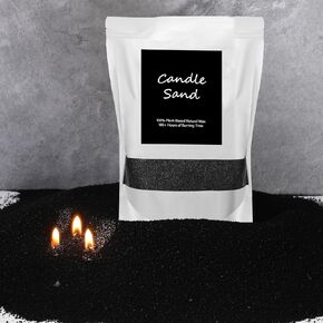 MTLEE Candle Sand 3.3 lb DIY Candle Sand Candle Making Kit Included 20 Pcs Wicks and Refillable Beaded Wax Sand Candle Sand with Wicks Self Extinguish Candle for Home Wedding Party(Black)