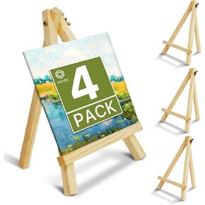 CONDA 9 Pack 9 Inch Wood Easels, Easel Stand for Painting Canvases, Art, and Crafts,Tripod,Painting Party Easel,Kids Student Tabletop Easels for Painting,Portable A-Frame Tripod Tabletop Easel Set