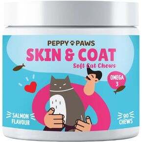 Skin and Coat Cat 90 Soft Phems - Sweet Skin | أوميغا 3 | معطف فروي | مكافحة الشد | غير GMO | كل طبيعية | 100 ٪ الأصلي
