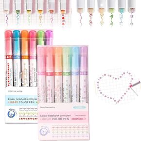12pcs Magic Border Pen, Border Design Pens, Curve Highlighter Pens Set,for Paper, Coloring Books, Writing, Drawing, Scrapbooking, School Supplies