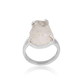 خاتم الماس Herkimer Raw مع 925 Sterling Silver Four Ring Frong for Girl Women (7)