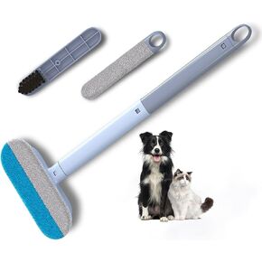 Pet Hair Remover for Couch Durable Reusable Washable Lint Cleaner for Dog and Cat Home Outdoors Hair Complete 3 in 1 14.9Inch Gentle on Furniture Effective on Carpets Car Seats Clothing Bedding