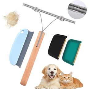 4Pack Pet Hair Remover Dog Cat Hair Remover Feeld Stefless Steel Lint Remover Shaver Portable Fabric Shaver for Furniture Tool for Car Masts ،