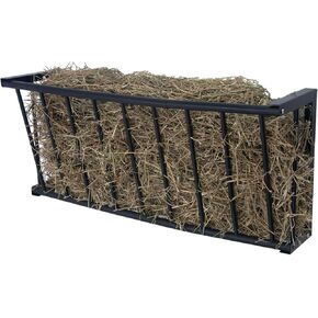 Wall Mount Hay Rack, 40'' Long Livestock Hay Feeder with 25 Gallon Capacity, Carbon Steel Hay Feeder for Sheep, Goats, Horses, Indoor Outdoor Uses