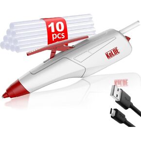 KeLDE Cordless Glue Gun, Rechargeable USB Wireless Hot Glue Pen Set With 10pcs Mini Glue Sticks, 30s Fast Preheating Build-in Battery Auto Power-off, For DIY Crafts, Project, Quick Repairs