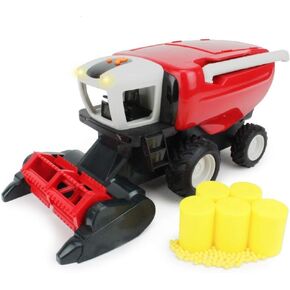 Boley Farm Harvester - Light and Sound Farm Toy Truck Harvester Set - Small Grains and Hay Bales Included - Tractor Toys for Kids