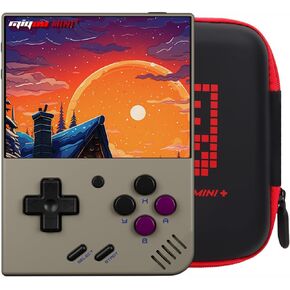 Miyoo Mini Plus Retro Gaming Console, Handheld Game Console with 3000mAh Battery 3.5'' IPS Screen, Compatible with a Large Variety of Classic Games. Support WiFi & RTC, Gray