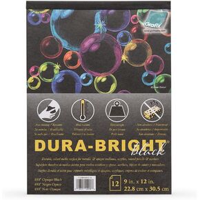 GRAFIX Black Dura-Bright Opaque 010" 9"X12" 12 Sheets/Pad