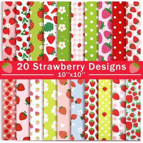 20 Pcs 10''x10'' Watermelon Quilting Fabric Square Bundle Watermelon Precuts Quiltted Fabric Multi Color Printed Patchwork Supplies for Holiday Patchwork DIY Sewing Crafts