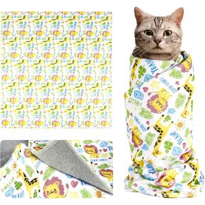 Cat Wrap for Cutting Nails and Grooming,Cat Restraint Wrap for Nail Clipping,Self-Adhesive Fabric Cat Swaddle Burrito Wrap for Nail Trimming,Cat Grooming Supplies(L (Within 22lbs))