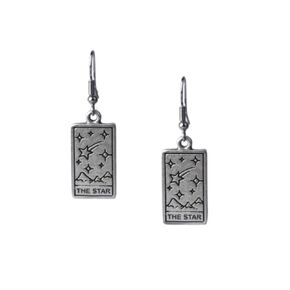 Star Tarot Cards Earrings for Woman Hopes, Inspiration and Serenity Silver Goth Jewelry Best Gift Cards for Women Birthday Earrings