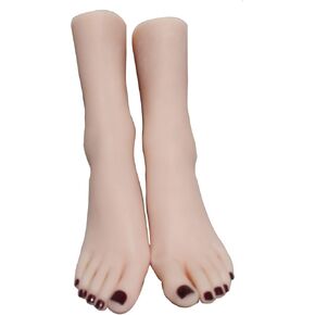 TZWTZW 1 Pair of Silicone Simulation feet, Real Foot Texture, Flexible Finger Joints-Natural Size-Model fingernail Art PracticeTrainingDisplay