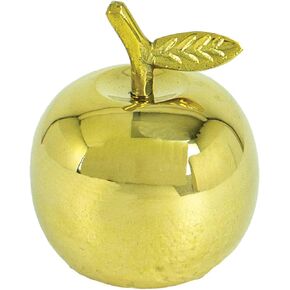 Solid Brass Apple Themed Service Desk Bell Gold