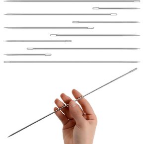 10 Pcs Professional Upholstery Needle Set, Extra Long Sewing Needles 4"/6"/8"/10"/12" Length Large Needle for Upholstery and Crafting Projects Big Needle for Canvas Repair Stitching Hand Sewing