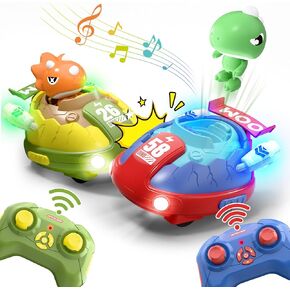 iPlay, iLearn Kids Dinosaur Remote Control Car Toys Set, Dino RC Race Vehicles Playset, Electronic Bump Pop Game, Cool Indoor Outdoor Birthday Gift 3 4 5 6 7 8-12 Years Old Toddlers Boys Children Teen