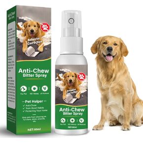 Bitter-Apple Spray for Dogs to Stop Chewing, No Chew Spray for Dogs,Alcohol-Free/Non-Toxic/No Sting & No Smell - Indoor & Outdoor Safe