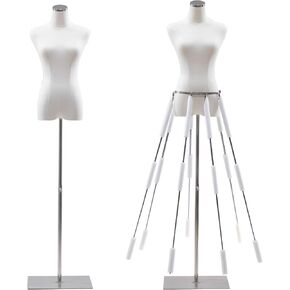 Female Mannequin Body Torso,Mannequin with Adjustable Skirt Spreader, Dress Form Manikin Body with Base Bracket,Used for Female Dresses Design Sewing and Costume Shooting, Hanging and Display