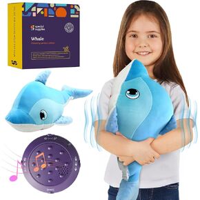 Special Supplies Vibrating Pillow Sensory Pressure Activated Calm for Kids and Adults, Plush Minky Soft Cover with Textured Therapy Stimulation Bumps (Fish)