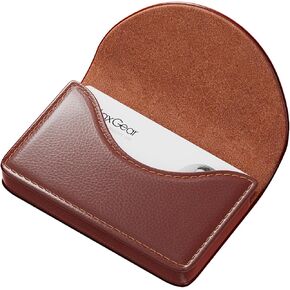 MaxGear Business Card Holder, PU Leather Business Card Case Pocket for Men or Women, Professional Slim Credit Cards Carrier Name Cards Holder Wallet with Magnetic Shut, Coffee