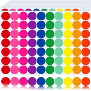 Colored Dot Stickers 700 PCS Color Coding Labels Round Circle Stickers Labels Sticky Dots Stickers for Toddlers Dots Labels 10 Color 3/4 Inch Colored Sticker Dots Office Student Classroom Papers Etc