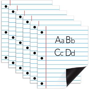 6 Pack Dry Erase Magnetic Notebook Paper 17 x 22 Inch Giant Magnetic Handwriting Lined Paper for Classroom Whiteboard Accessories Reusable Dry Erase Sentence Strip for Homeschool Office Bulletin Board