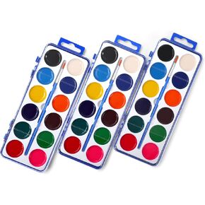 42 Pack Watercolor Paint Set for Kids, 12 Colors Watercolors Paints with Paint Brush, Kids Watercolor Paint Set for Party Favor, Classroom.