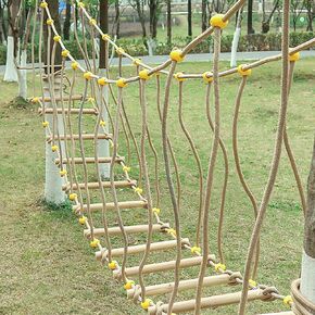 HAZEK Kindergarten Outdoor Bridge Children's Sports Fitness Training Equipment Solid Wood Bridge Balance Bridge Climbing Bridge Toys(Size:4m)