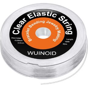 0.8 mm Clear Bracelet String, Elastic String for Bracelets Jewelry Making, Necklaces, Beading and Crafts, Friendship Stretchy Bracelet Beads Cords & Threads WUINOID
