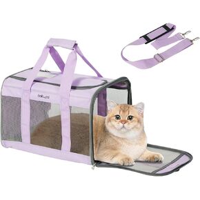 BELLA & PAL Dog Carriers for Small Dogs, Cat Carrier Soft, Pet Carrier Airline Approved, Small Animal Carrier Under 16 Lbs, Puppy Dog Collapsible Soft Sided Travel, Lavender, Purple