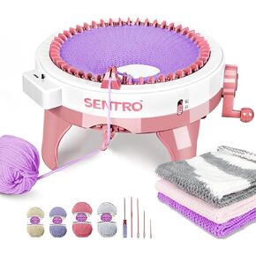BUAOB SENTRO Knitting Machine, 48 Needles Knitting Machine, Smart Crochet Knitting Machine with Row Counter for Adults, Automatic Circular Knitting Loom Machine