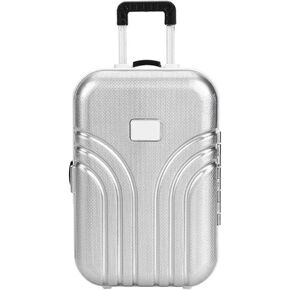 Asixxsix Doll Suitcase, Mini Dolls Travel Suitcase Baby Suitcase Toy Mini Luggage Box Rolling Suitcase for Doll, Kids((Silver))