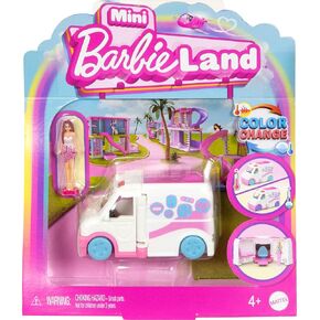 Barbie Mini BarbieLand Doll & Toy Vehicle Set with 1.5-inch Doll, Color-Change Care Clinic Vehicle & Medical Office